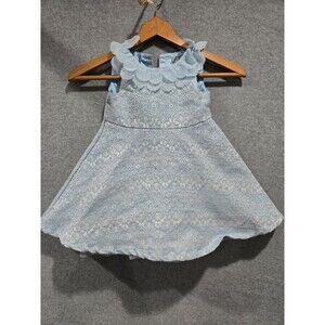 Oshkosh Toddler Girls Blue Sparkle‎ Jacquard Formal Dress 3T